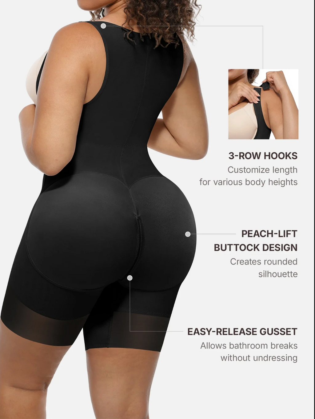 U-Shaped Faja Tummy Control Butt Lift Bodysuit