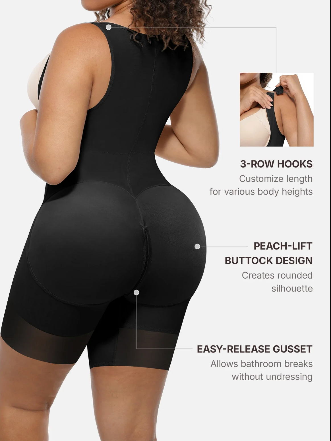 U-Shaped Faja Tummy Control Butt Lift Bodysuit